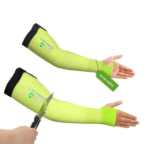 Schwer AIR-SKIN Arm Sleeves S901 for Thin Skin and Bruising, ANSI A6 Cut Resistant Arm Protectors for High Risk Work, UPF50+ UV Protection Gardening Sleeves for Farming, Lightweight, Breathable
