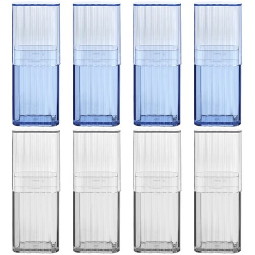 Runloon 8Pcs Mini Portable Dental Floss Storage Box, Flosser Band-Aid Toothpick Holder Cotton Swab Boxs Travel Storage Case, Transparent Small Dispenser Container for Small Item Storage