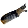 Natural Buffalo Horn Comb, Animal Engrave, Hair Comb, Anti-Static Handmade Pocket Comb, Fine Tooth, Gift For Men Women Mom Wife Daughter Mother Day's, Birthday (Dark Elephant)