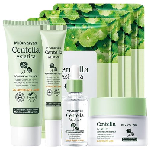 Facial Kit for Women Teenager Girl 7PCS - 5X Centella Korean Skin Care Sets &amp; Kits - Cleanser- Se...