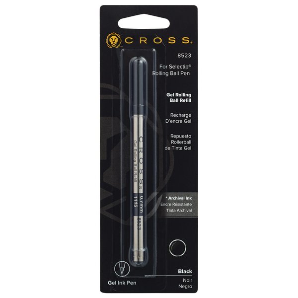 Cross Selectip Gel Rollingball Pen Refill, Black, 1 per Card (8523)