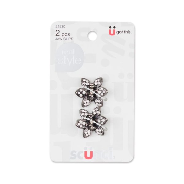 Scunci 2 pcs Small Flower shaped Hair Claws, 21530-A