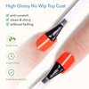 GAZEPLUS 2 Pcs 15ml No Wipe Gel Top & Base Coat Set Hema-free Shiny & Long Lasting,Base Top Coat for Gel Nail Polish Professional Nail Salons