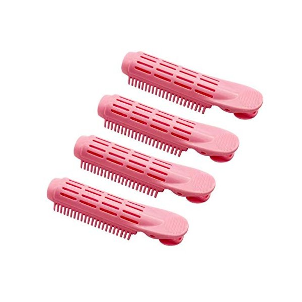 KDDOM 4 Pcs Pink Volumizing Hair Root Clip Natural Fluffy Hair Clip DIY Fluffy Curler Clamps Magic Salon Wave Hair Root Clip