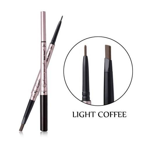 Vtrem Double-headed Eyebrow Pencil: Waterproof Smudge-Proof Long Lasting Eye Brow Pen Fine Carving Eyebrow Pencil for Natural (2# Light Coffee)