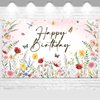 Avezano Wildflower Birthday Backdrop Girls Floral Birthday Banner Spring Wildflower Birthday Party Decorations Background 70.8 x 43.3 inch