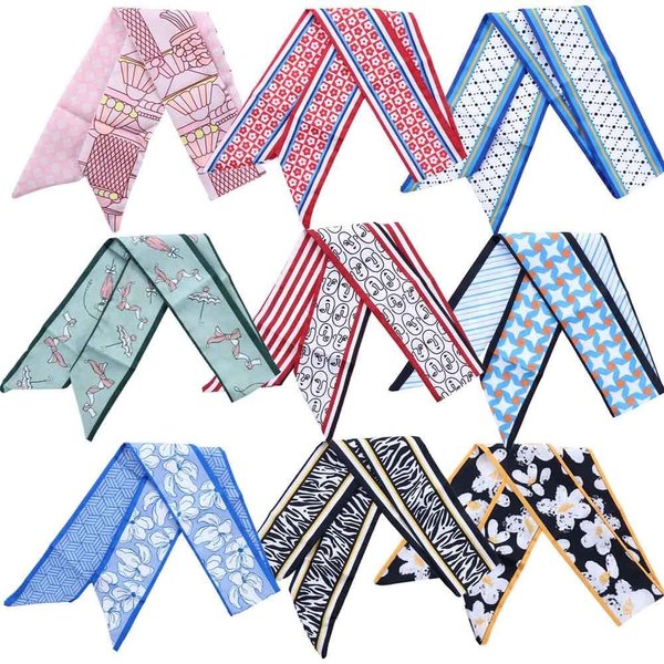 Vctitil 9 Pcs Women Hair Band Cloth Accessories, Retro Long Ribbon Scarf Temperament Fashion Design Flower Print Pastoral Style Hair Band