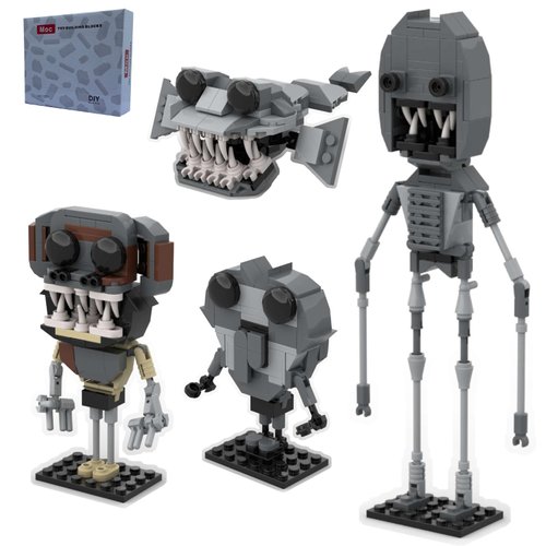 Monster Set MOC Building Blocks,Spider,Frog,Monkey,Fish Blocks Building Sets Toys,DIY Model Building Bricks for Boys 13+ and Adults(4 in 1)(482PCS)