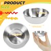 BILLIOTEAM 6 Pcs Stainless Steel Sauce Dishes, Round Seasoning Bowls, Mini Appetizer Plates, Sushi Dipping Bowl Mixing Saucers (3.15 x 1.18 Inch)