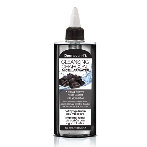 Dermactin-TS Cleansing Charcoal Micellar Water Makeup Remover - Face Cleanser and Oil Minimizer 5.7 Ounce