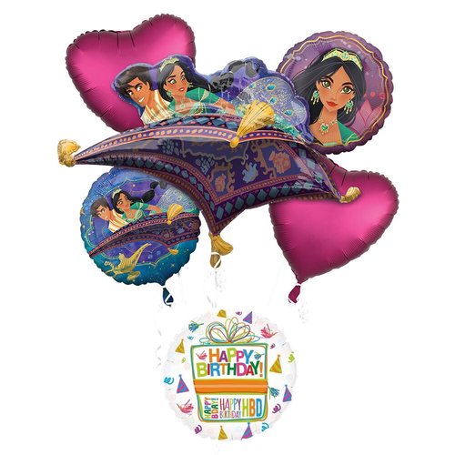 Aladdin Birthday Party Supplies Princess Jasmine Magic Flying Carpet Balloon Bouquet Decorations