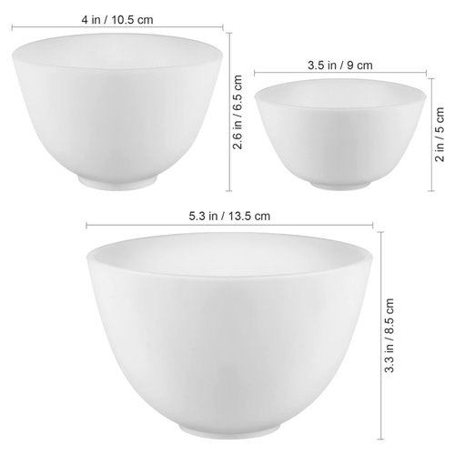 MAGICLULU 3 Pcs Silicone Bowl Facial Mask Mixing Bowl DIY Face Mask Mixing Bowl Cosmetic Mud Stirring Bowl for Women