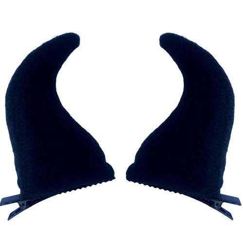 MeeTHan Black Devil Horn Hair Clips Halloween Demon Horns for Costume Cosplay Fancy Dress Accessories: H35 (Black Clips)
