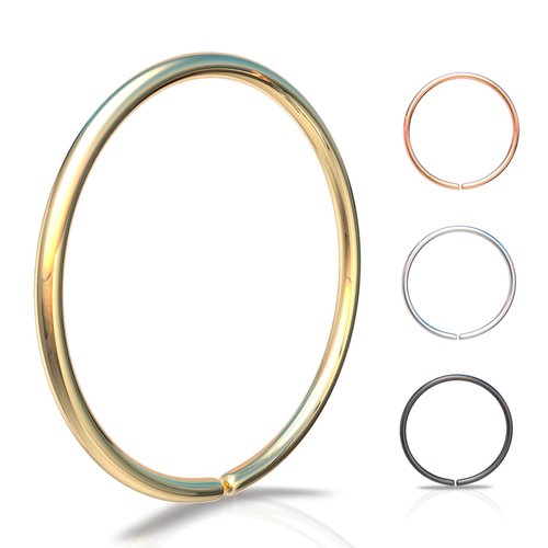 Tiny Gold Nose Ring hoop - 24 gauge snug Nose Hoop thin nose Piercings hoops - nose piercing rings