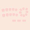 24Pcs White French Tip Press on Nails Short Petite Fake Nails Square Shaped Acrylic Glue on Nails Reusable Stick on Nails Nude Pink False Nails Glossy Designs for Women Girls DIY Manicure Decorations