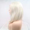 xiweiya Short White Blonde Wigs Blonde Platinum Synthetic Lace Front Wig 13x3 Lace Wig Glueless Soft Wigs Natural Hairline Wig Heat Resistant Hair 180% Density Wigs for Women 14inch
