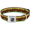 Buckle-Down Hamburger Vivid Dog Collar Bone, Small/9-15