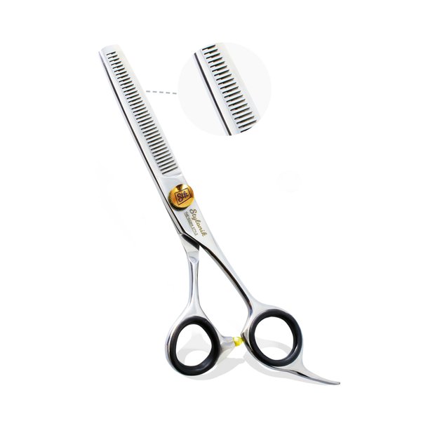 Hair Thinning Scissors - Stylonik Professional Barber’s Hair Thinning Shears, Teeth Shears for Hairdressing, Salon & Home Use Thinning Shears for Hair Cutting, Made of Japanese Style, 7 inch