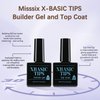 Misssix XBASICTIPS French Protecting Builder Gel and Top Coat, Prevent French Nail Tips Area chipping, Protect French Press on nails