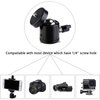 Universal 1/4" Swivel Mini Ball Head Screw Tripod Mount with Hot Shoe（2 Pack）, Eszkozta 360 Degree Rotating Mount Base Adapter for DSLR Cameras HTC Vive Tripods Monopods Camcorder Light Stand…