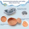 AMCHSURI Bath Toys Floating Boats with Bathing Spoon, 11 PCS Bathtub Mold Free Bath Toy for Babies Water Table Toys Toddler Christmas Birthday Gift for Preschool Boys/Girls