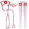 QLINLEAF Halloween Nurse Headband Costume Accessories Women for Halloween Nurse Party Cosplay