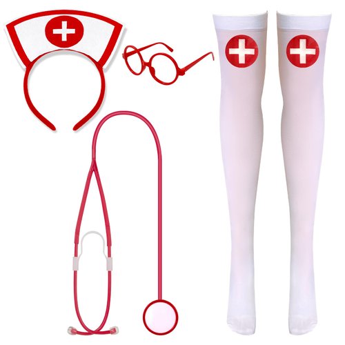 QLINLEAF Halloween Nurse Headband Costume Accessories Women for Halloween Nurse Party Cosplay