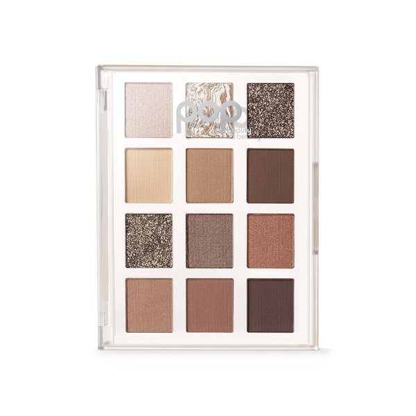 POP Beauty LIGHTSHOW PALETTE | BASIC - Eyeshadow Palette, 12 Shades, Complementary Colours, Multi-Textured, Richly-Pigmented | Matte, Metallic, Satin, Glitter
