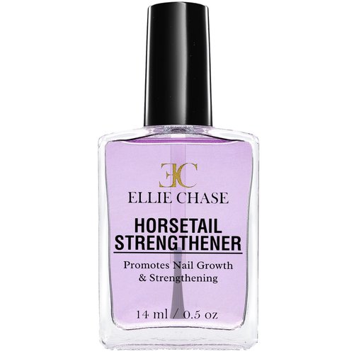 Ellie Chase Horsetail Nail Strengthener, Growth, Hardener, Repair Treatment Polish 0.5 OZ/Help Splits, Breaks, Thin, Weak, Chipped, Damaged, Cracked, Peeling Nails/Grow Strong Hard Thicker Nails