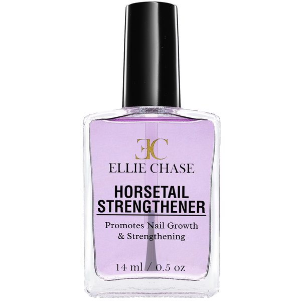 Ellie Chase Horsetail Nail Strengthener, Growth, Hardener, Repair Treatment Polish 0.5 OZ/Help Splits, Breaks, Thin, Weak, Chipped, Damaged, Cracked, Peeling Nails/Grow Strong Hard Thicker Nails