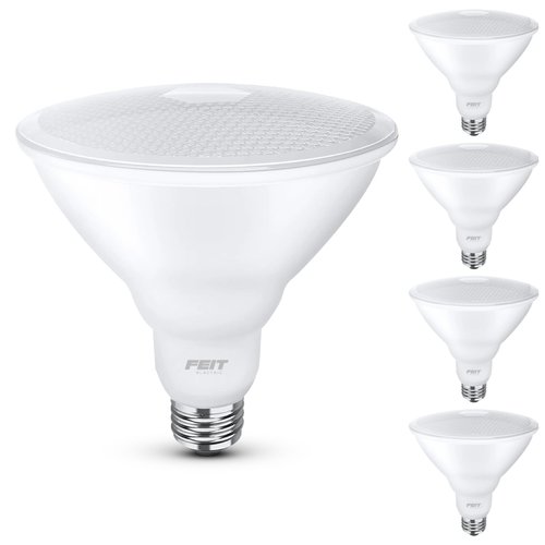 Feit Electric LED PAR38 Bulbs, 75W Equivalent, Non Dimmable, 5000k Daylight, 750 Lumens, 10 Year Lifetime, E26 Base, PAR38 Flood Lights, CRI 90, Damp Rated, 4 Pack, PAR38/950CA10K/MP/4