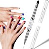 Ycyan 1Pcs Dual-ended Nail Design Brush Rhinestone Handle UV Gel Nail Brush Professional Nail Art Tools