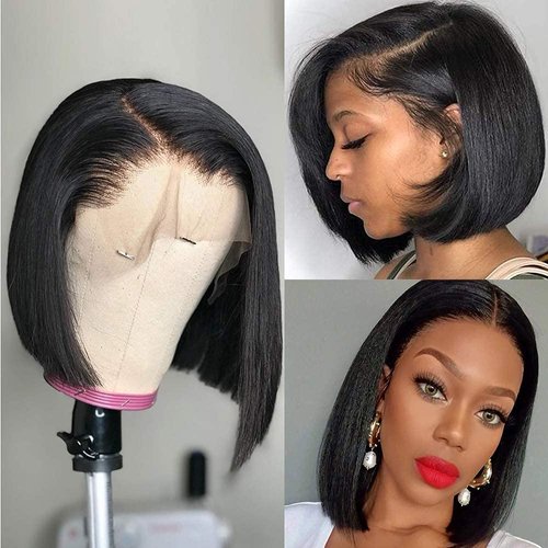 DreamPack Bob Wig Human Hair,4x4 HD Lace Front Bob Wigs,Short Glueless Wigs Human Hair Pre Plucked Pre Cut Stretchy and Breathable,for Women Beginners,10 Inch