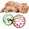 1Pc Random Color Caged Rats Rolling Wire Cage Plush Mouse Ball Funny Cat Toy Catches The - Hide Balls Interactive Toy, Mice and Animal Toys