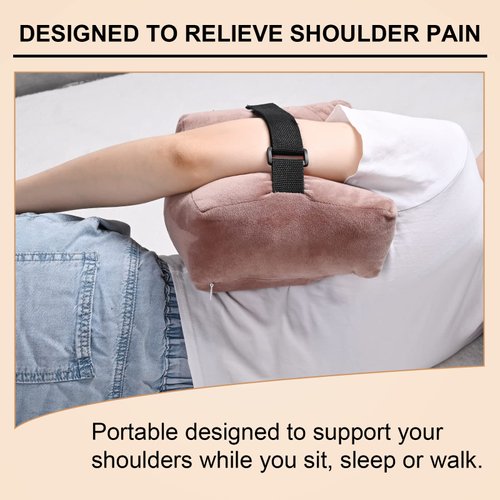 Shoulder Surgery Pillow with Pocket, Shoulder Pillow for Pain Relief, Rotator Cuff Pillow for Shoulder Support Side Sleepers, Arm Support Pillow After Shoulder Surgery