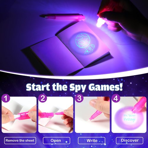 Joycover Invisible Ink Pen, 28PCS Spy Pen for Kids with UV Light Magic Marker for Secret Message, Birthday Party Favors for Kids, Classroom Prize Goodie Bag Stuffers, for Boys Girls