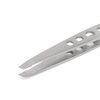 GERMANIKURE Professional Perforated Slanted Tweezers - FINOX Stainless Steel sharp tweezers in Leather Case - Professional Tweezers –Easy to use best tweezers- Ethically made in Solingen Germany 4403