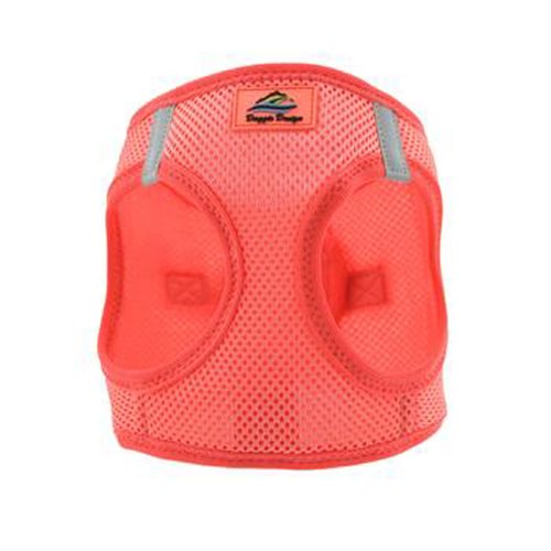 DOGGIE DESIGN American River Step in Wrap Up Ultra Choke-Free Mesh Dog Harness with Safe Night Walking Reflective Strips (Soft Mesh Polyester, Machine Wash and Line Dry) (XS, Coral)