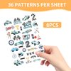 Two Fast Birthday Temporary Tattoos - 8 Sheets 2 Fast 2 Curious Birthday Decorations Party Favors Supplies, Blue Race Car Helmet, Treat Bag Stuffers for Kids Boys