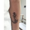 SanerLian Set of 5 Waterproof Temporary Fake Tattoo Stickers Grey Anchor Ship (SF4369)