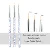 Bowitzki Professional Makeup Brush Line 3 Pieces Count Fine Point Eyeliner for Water Activated Eyeliner Graphic Liner Hydra Liner Nail Art (3 Eyeliner Brush)
