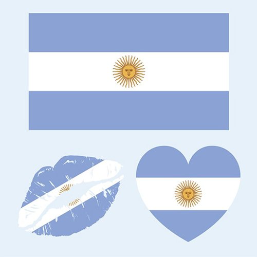 Y&C TENCOB Argentina Flag Tattoos,25 Sheets Argentina Flag Temporary Face Tattoos Stickers,100 Pcs Waterproof Sweat National Flag Removable Fake Tattoos For Men Women Kids(Argentina)