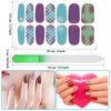336 Pieces 24 Sheets Full Wrap Nail Polish Stickers Nail Strips Self-Adhesive Gel Nail Strips Art Decals with Nail File for Home Women Girls DIY Nail Decorations(Gradient Style)