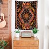 Fowocu Orange Sun and Moon Tapestry Wall Hanging, Indie Hippie Mandala Cool Wall Tapestries, Aesthetic Tapestry for Bedroom Living Room Dorm (Orange, 30'' × 40'')