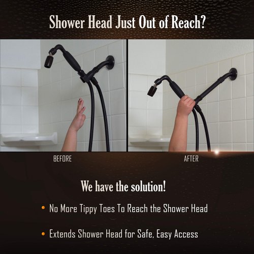 High Sierra Showerheads E-Z Reach Solid Metal Shower Arm Extension, Chrome Finish, 6"