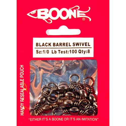 Boone Black Barrel Swivels, 100-Pound