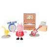 Peppa Pig Little Rooms Music Studio Playset, 6 Pieces - Includes Peppa Figure, Guitar, Saxophone, Drums, Records & Light-Up Piano for Kids, Girls, Boys - Ages 2+