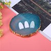 Nail Art Plate, Resin Stone Gel Polish Holder Makeup Mixing Palette Drawing Color Palette Nail Art Display Cosmetic Mixing Set Nail Tips Painting Tray (Blue)