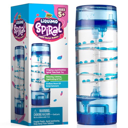 YoYa Toys Liquimo Spiral Liquid Motion Bubbler Timer for Kids - Bubble Drop Hourglass - Fidget Toys for Autistic Children Activity - Office Desk Top Accessories, Holiday Stocking Stuffers