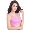 Women's Leisure Sports Sleep Bra Comfort Seamless Stretchy Lace Trim Wirefree Pink